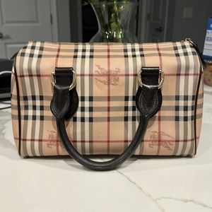 BURBERRY Haymarket Check Small Chester Bowling Bag